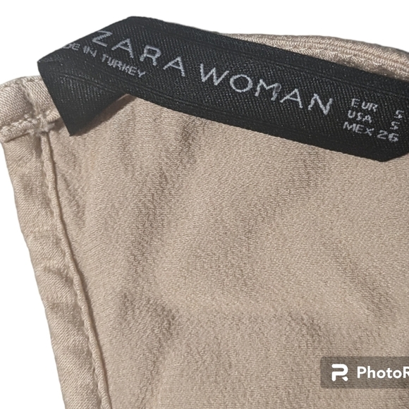 Zara Satin Effect Wrap Blouse, Blush, Size Small - Picture 4 of 5